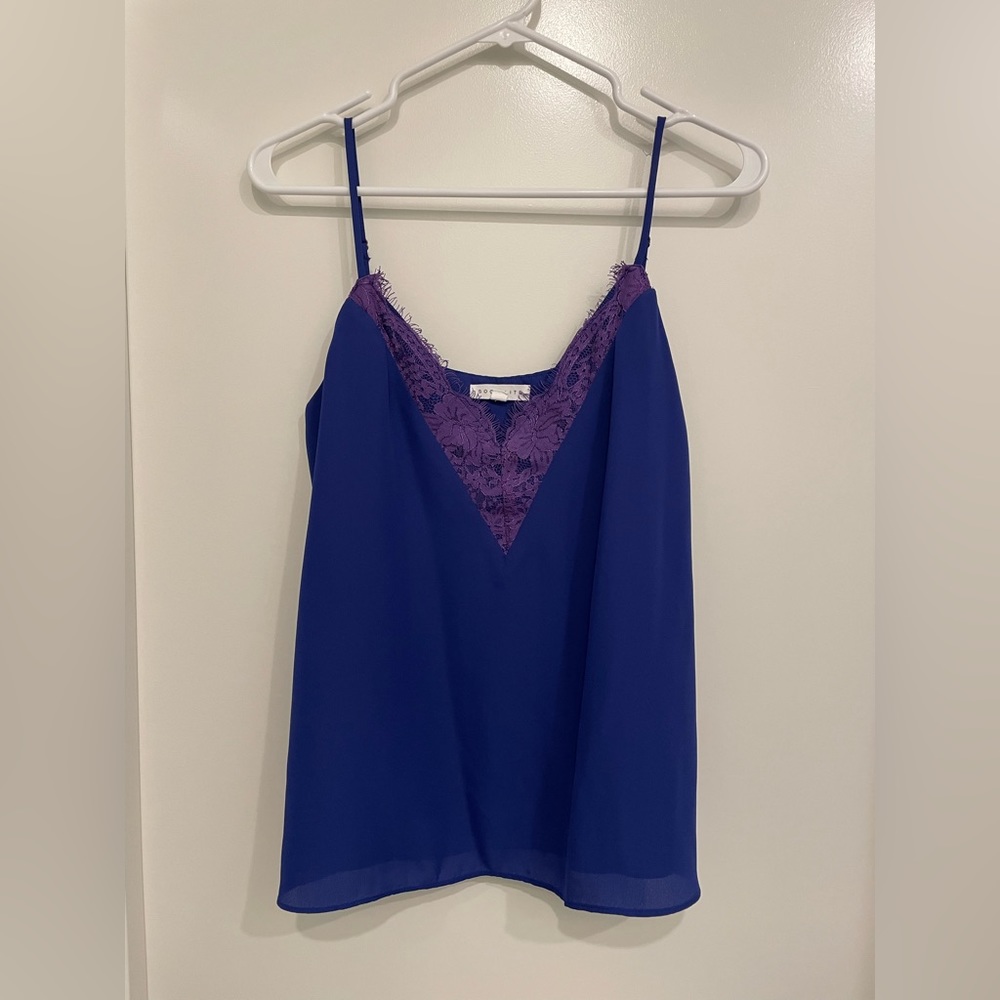 Socialite chiffon cami with lace detail